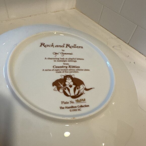 The Hamilton collection cat plate country kitties1988 Gerardi Rock and Rollers - Picture 8 of 14